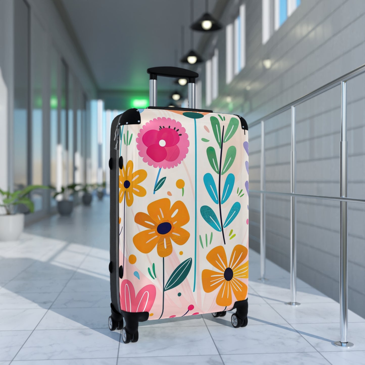 Nature Flowers Floral Colorful Pattern Art Carry-On Suitcase - Stylish Luggage for Travelers