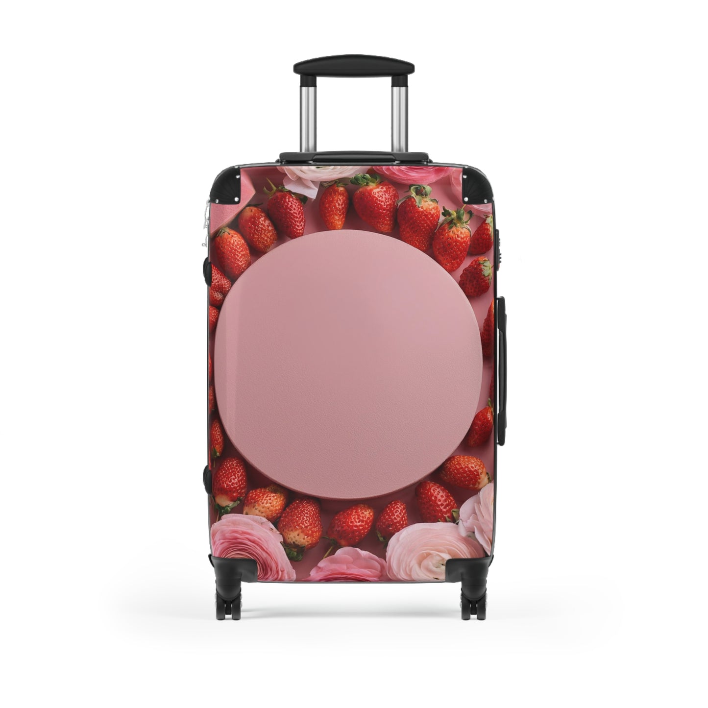 Nature Flowers Floral Pink Strawberries Art Carry-On Suitcase - Stylish Luggage for Travelers