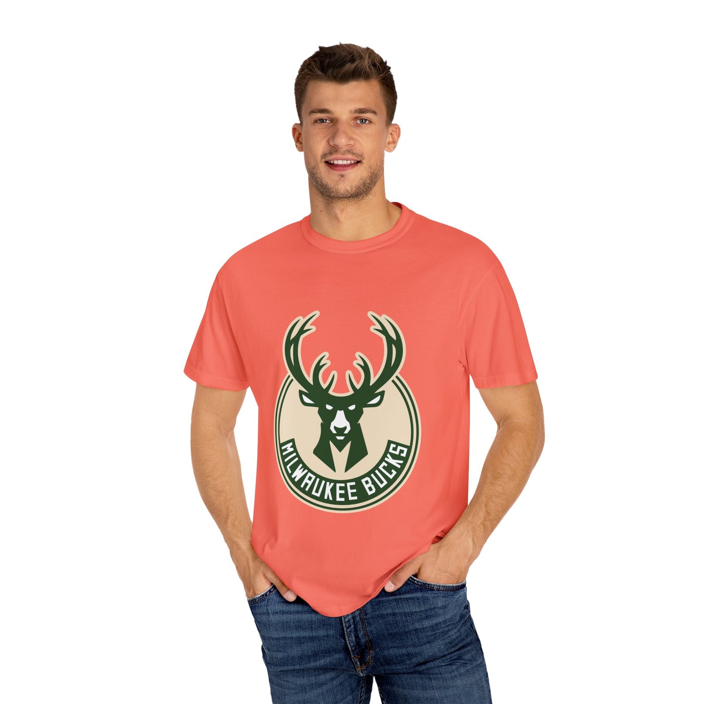 Milwaukee Bucks NBA Garment-Dyed T-Shirt – Premium Cotton Tee for Customization