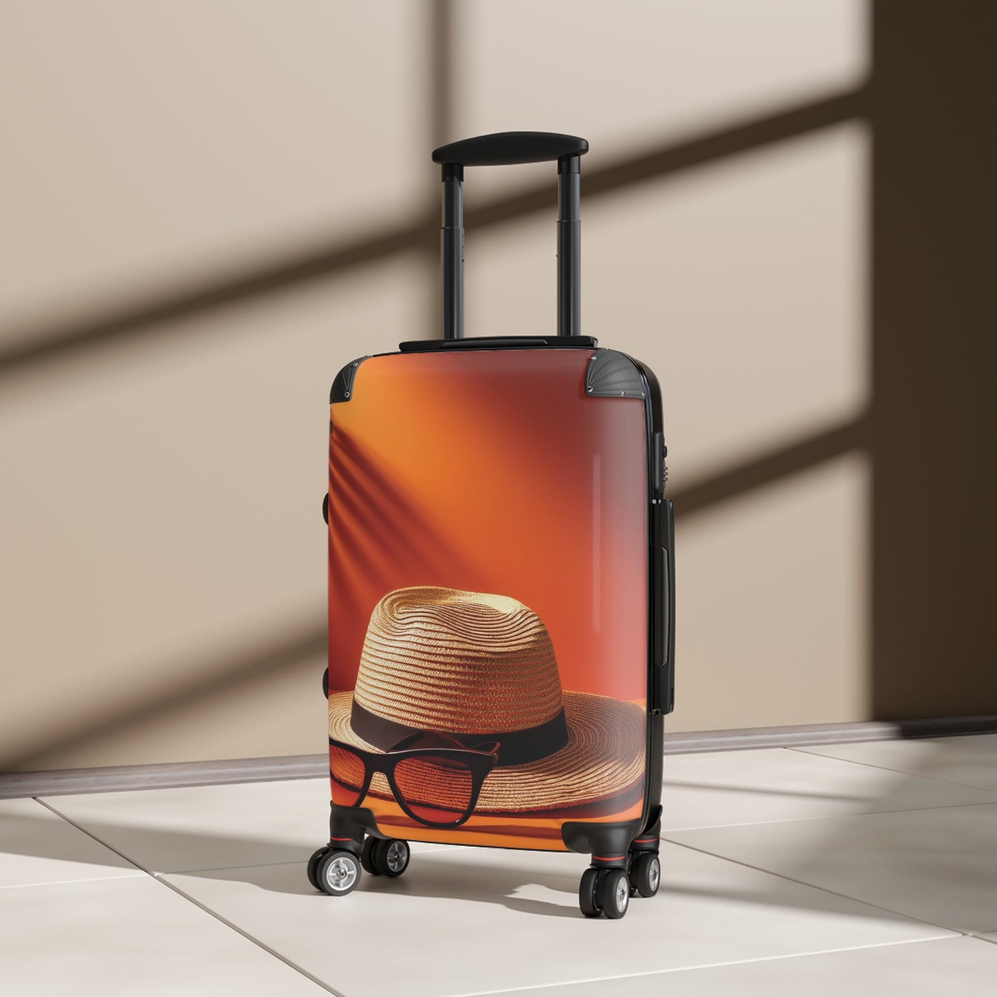 Nature Summer Straw Hat Carry-On Suitcase - Stylish Luggage for Travelers
