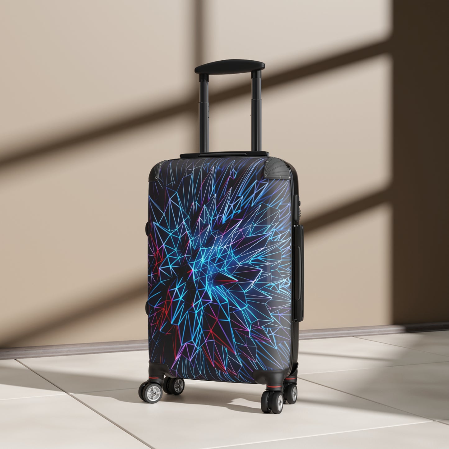 Abstract Polygon 3D Art Carry-On Suitcase - Stylish Luggage for Travelers