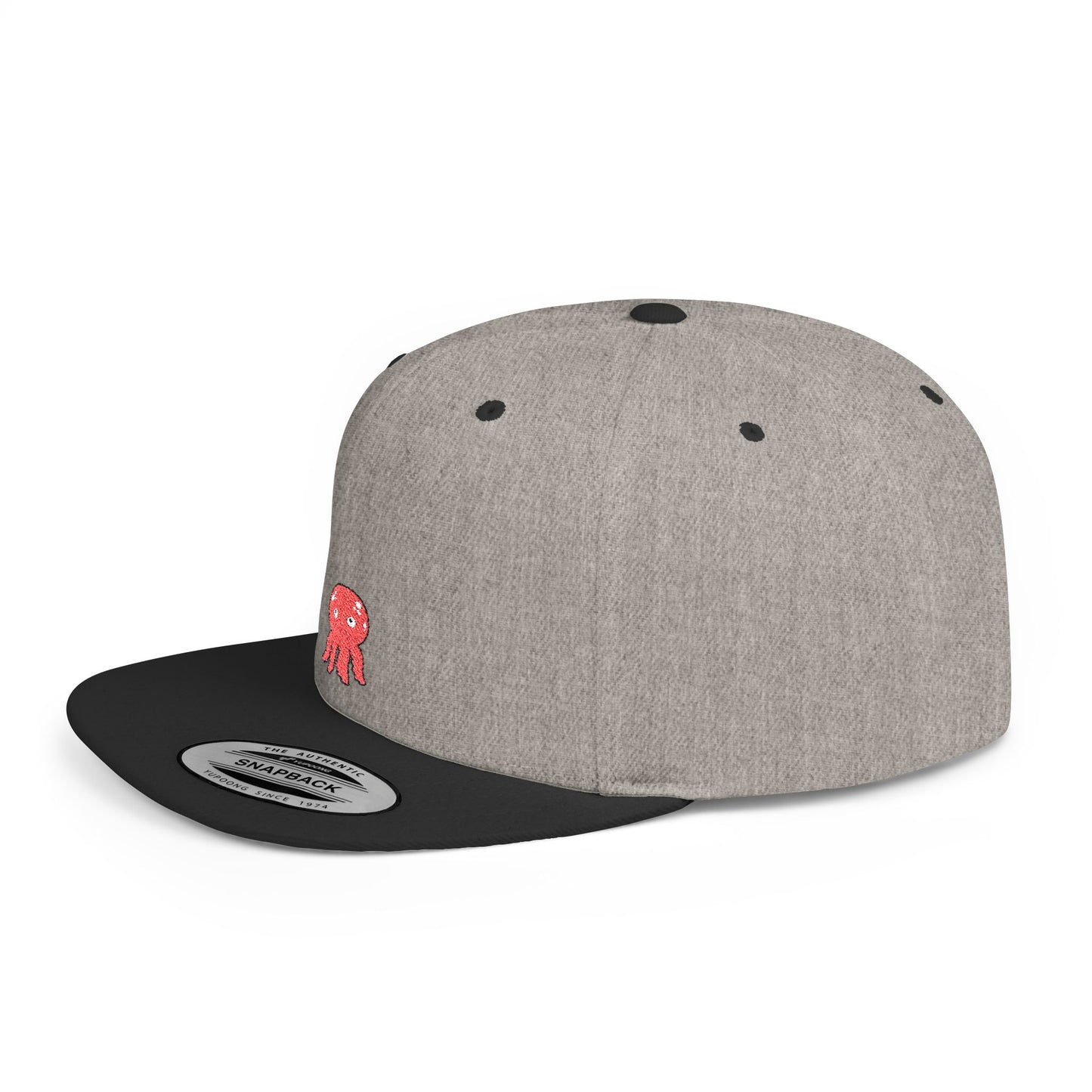 Icons Embroidered Octopus Flat Bill Snapback – Lightweight, Custom Fit, Premium Quality