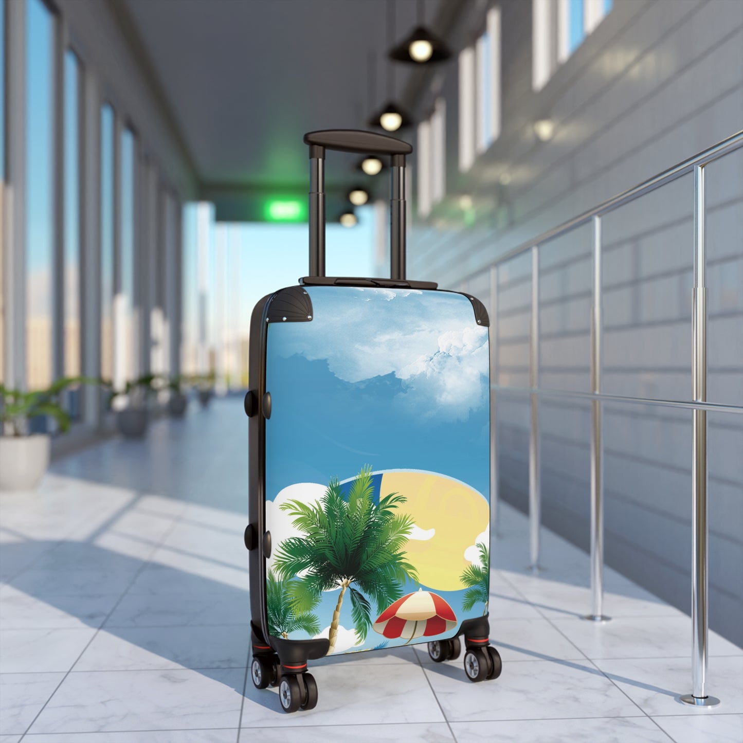 Nature Summer Beach Blue Literary Art Carry-On Suitcase - Stylish Luggage for Travelers