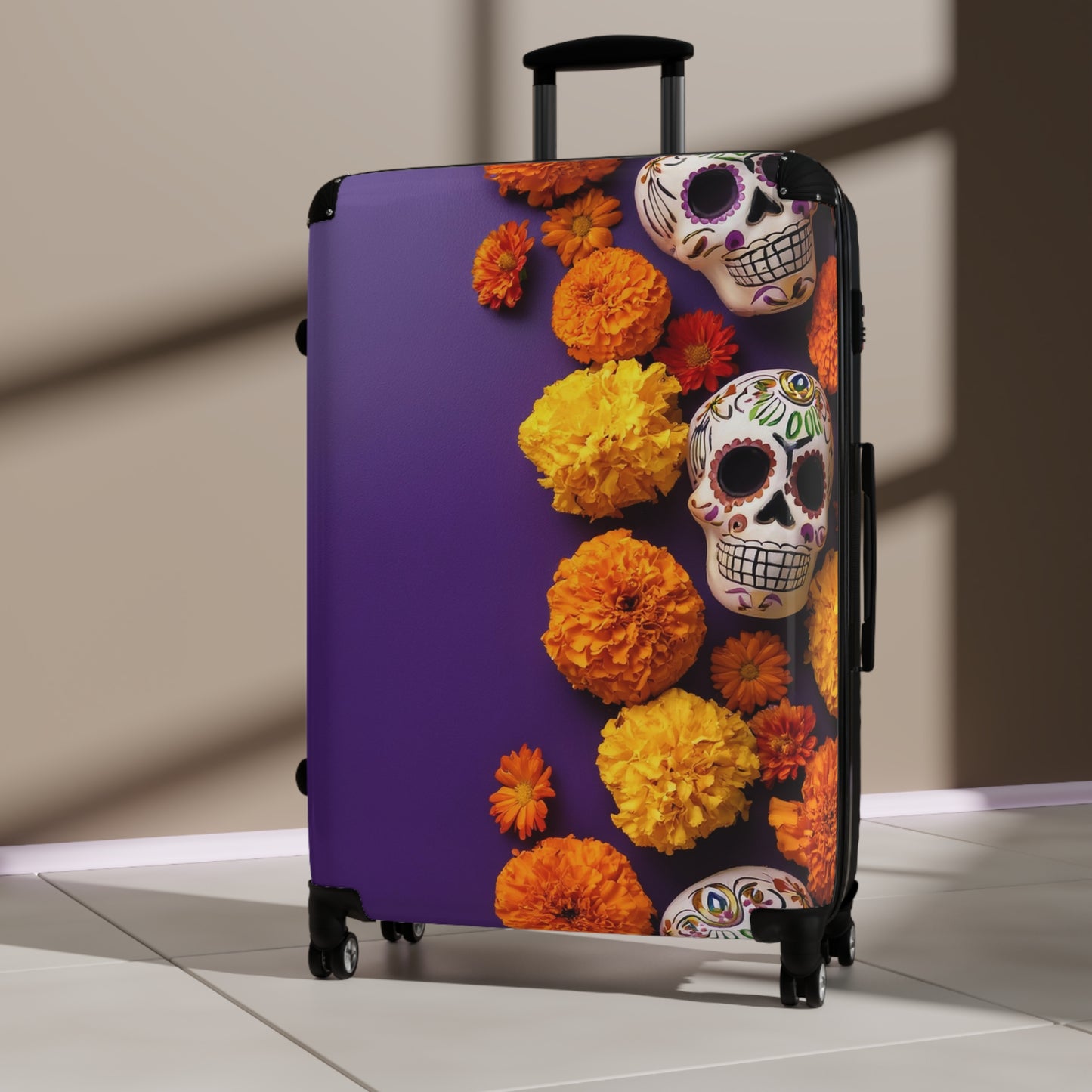 Nature Flowers Floral Skull Art Carry-On Suitcase - Stylish Luggage for Travelers