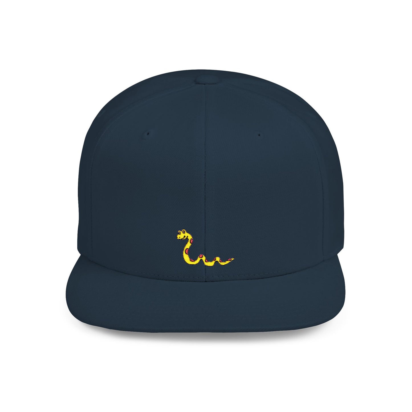 Icons Embroidered Snake Yellow Flat Bill Snapback – Lightweight, Custom Fit, Premium Quality