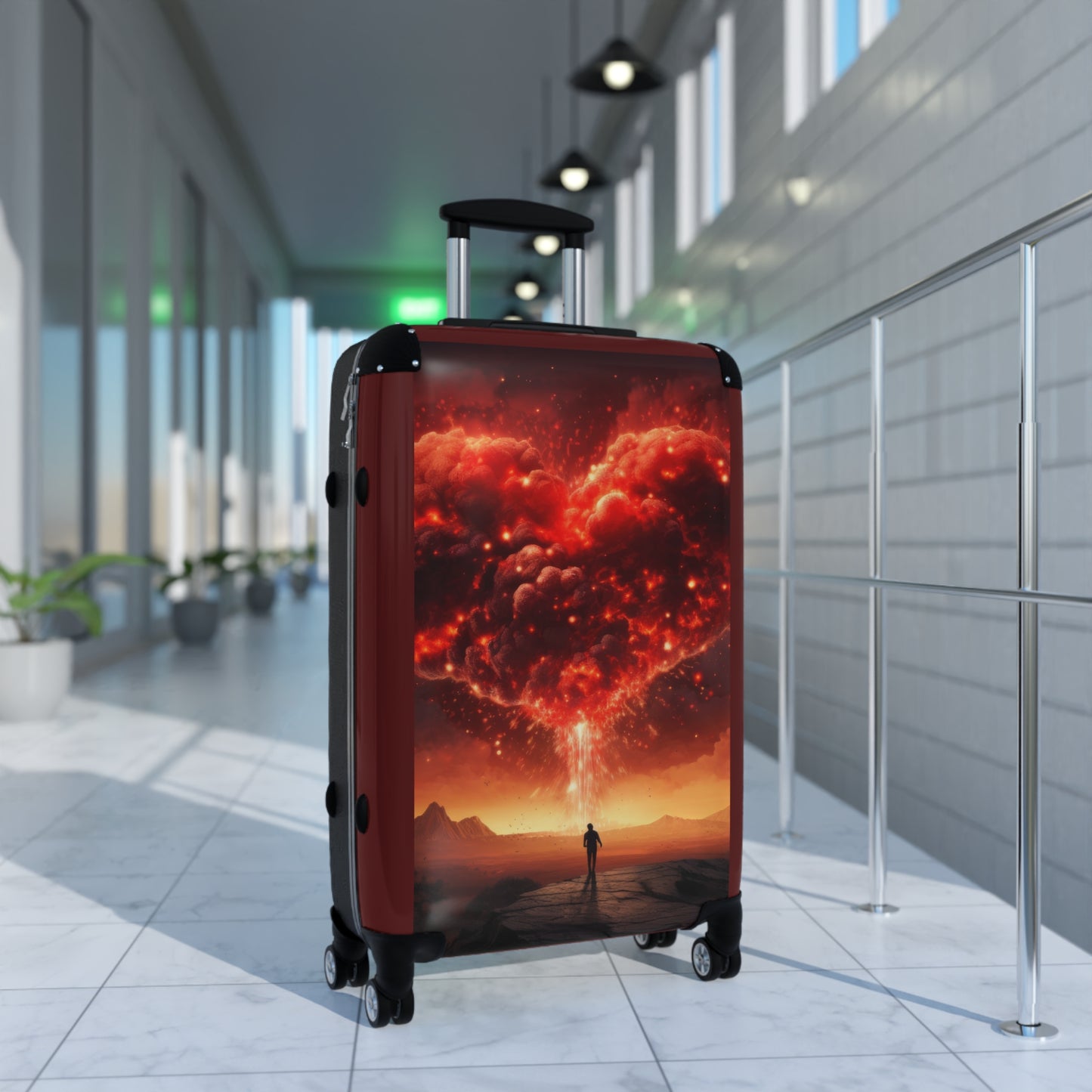 Love Heart Surrea Art Carry-On Suitcase - Stylish Luggage for Travelers