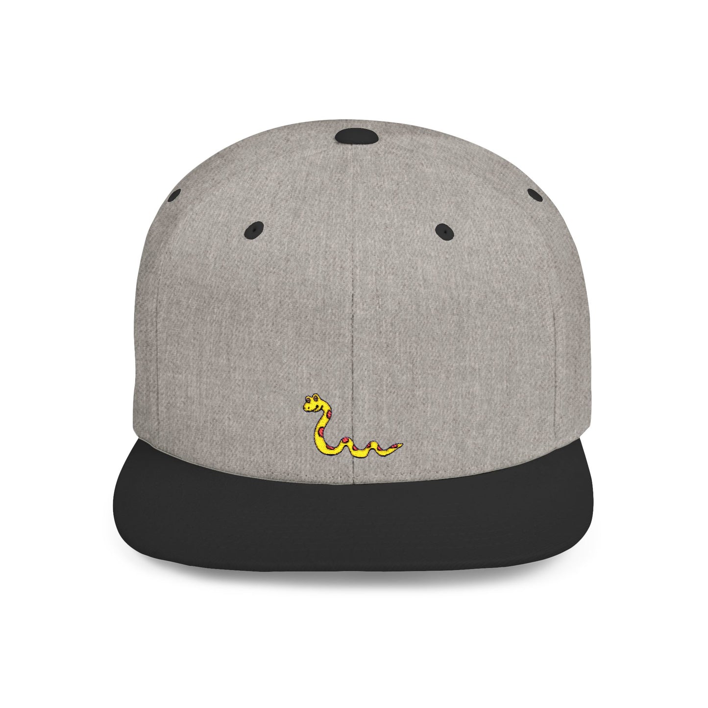 Icons Embroidered Snake Yellow Flat Bill Snapback – Lightweight, Custom Fit, Premium Quality