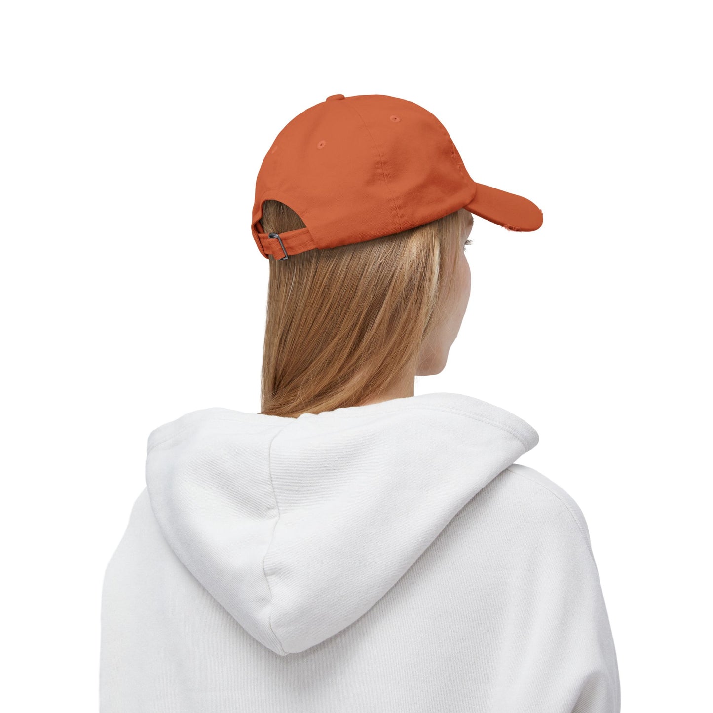 Tiger Orange Vintage Distressed Dad Hat Unisex Adjustable Cotton Twill Baseball Cap for Casual Everyday Wear