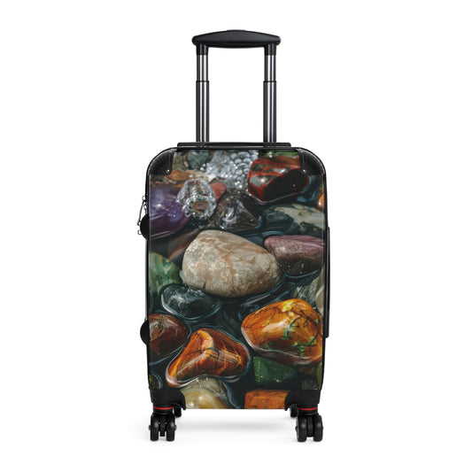 Nature Polished Stone Art Carry-On Suitcase - Stylish Luggage for Travelers