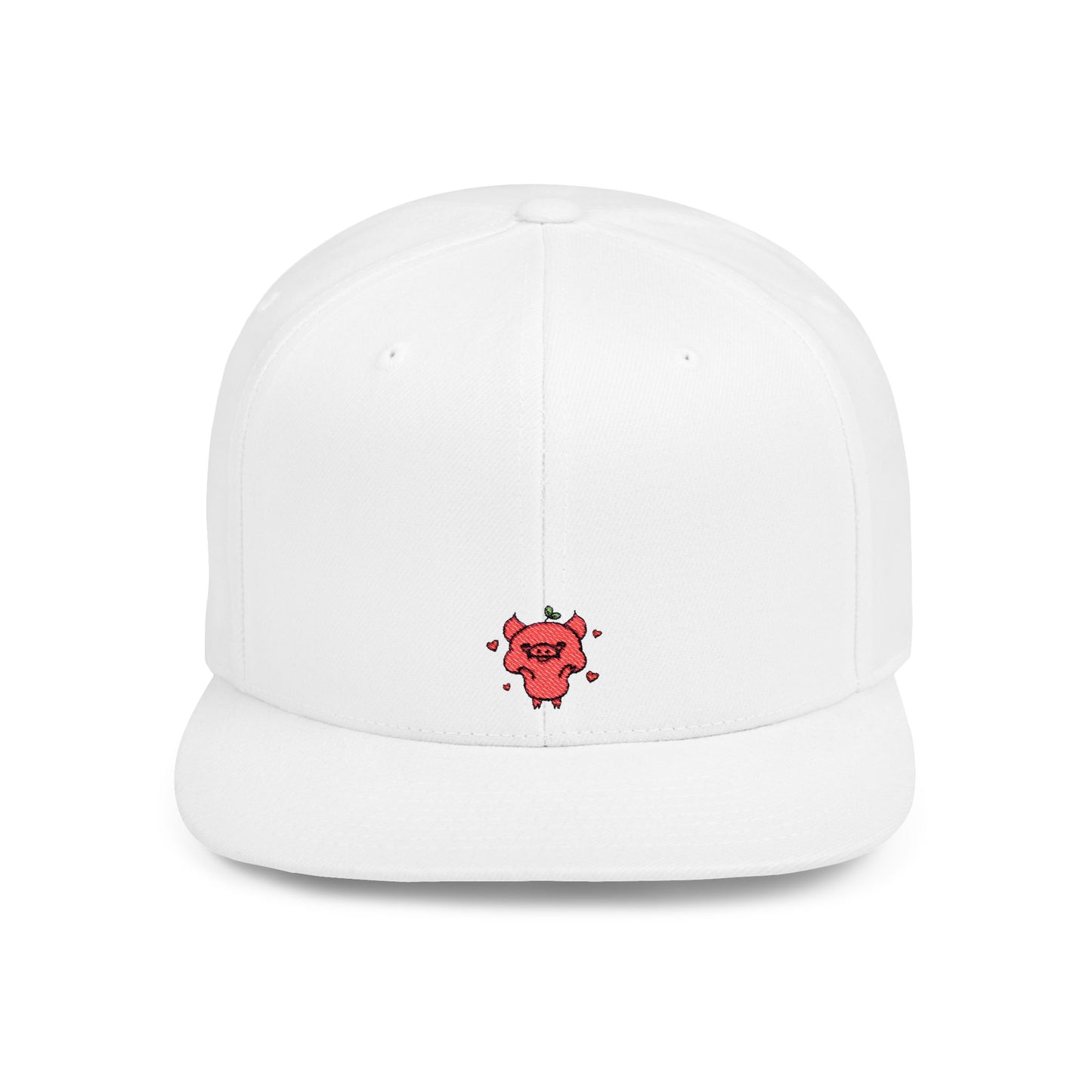 Icons Embroidered Pig Smile Flat Bill Snapback – Lightweight, Custom Fit, Premium Quality