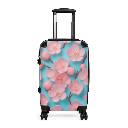 Nature Flowers Floral Pink Background Art Carry-On Suitcase - Stylish Luggage for Travelers
