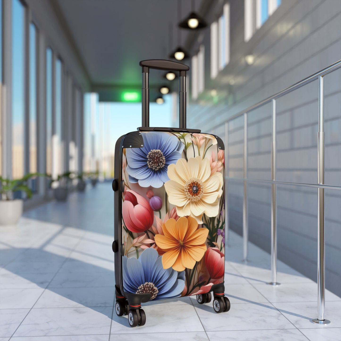 Nature Flowers Floral Paper Art Carry-On Suitcase - Stylish Luggage for Travelers