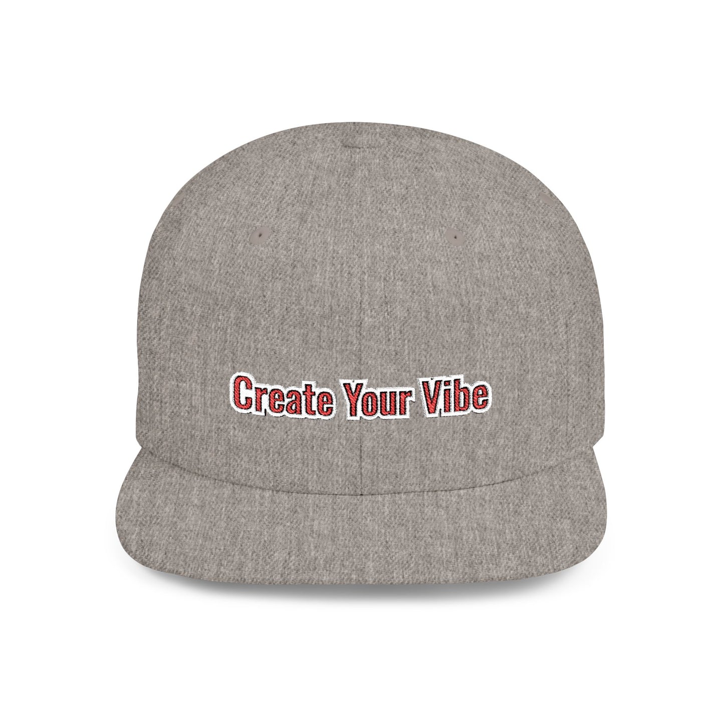 Text Create Your Vibe Flat Bill Snapback – Lightweight, Custom Fit, Premium Quality