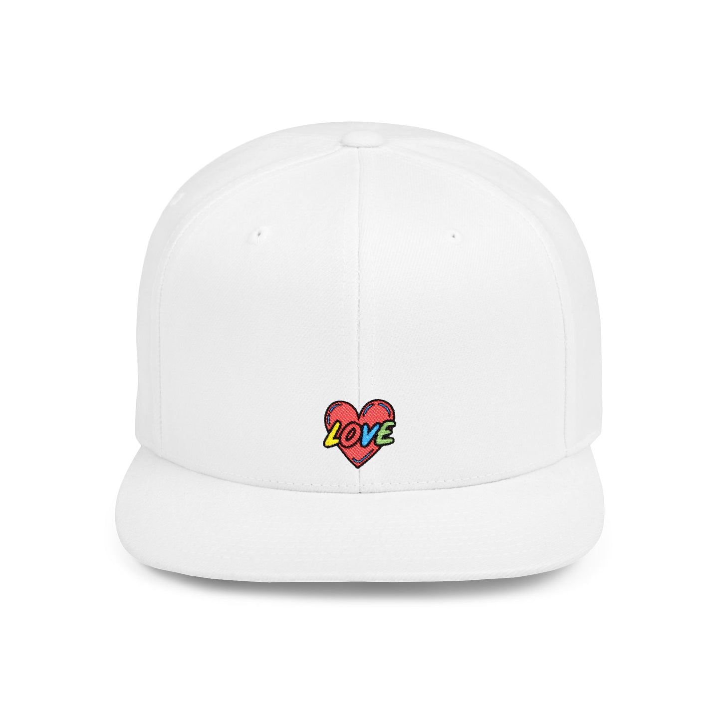 Icons Embroidered Love Flat Bill Snapback – Lightweight, Custom Fit, Premium Quality