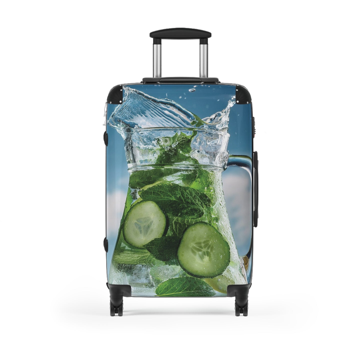 Nature Summer Cucumber and Mint FLoating Carry-On Suitcase - Stylish Luggage for Travelers