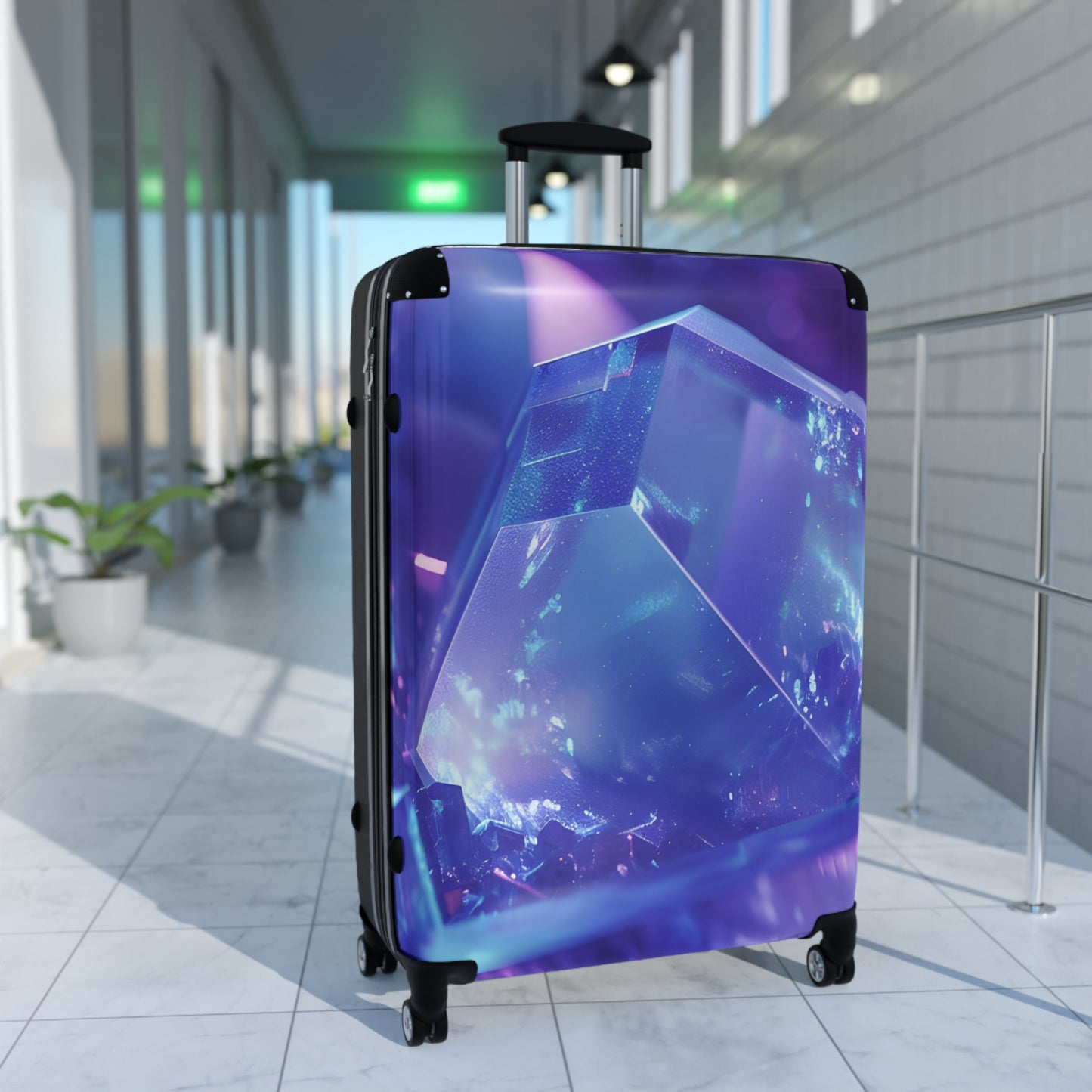 Abstract Sparkling Gemstone Art Carry-On Suitcase - Stylish Luggage for Travelers