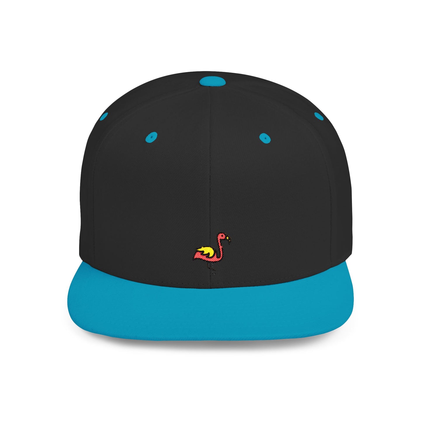 Icons Embroidered Flamingo Flat Bill Snapback – Lightweight, Custom Fit, Premium Quality