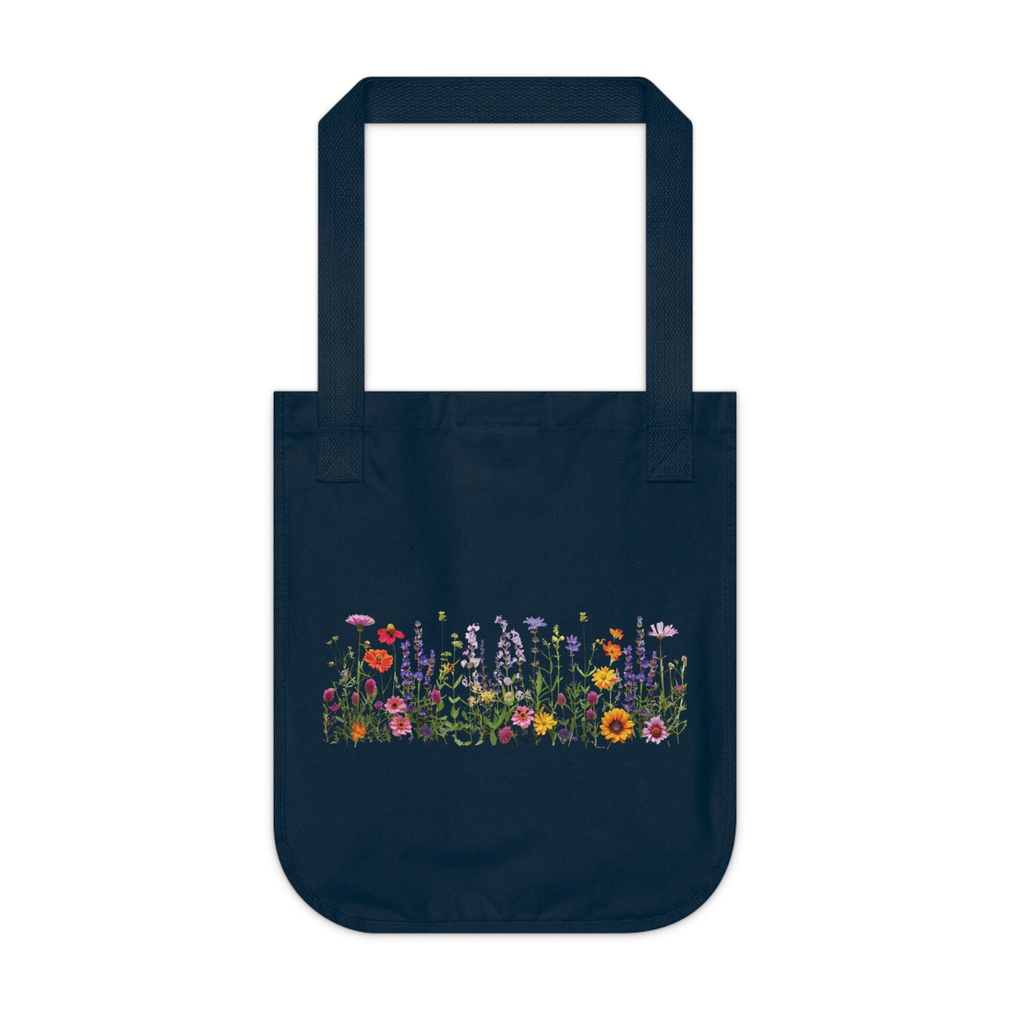 Flowers Floral Design Organic Canvas Tote Bag - Eco-Friendly Carryall for Everyday Use
