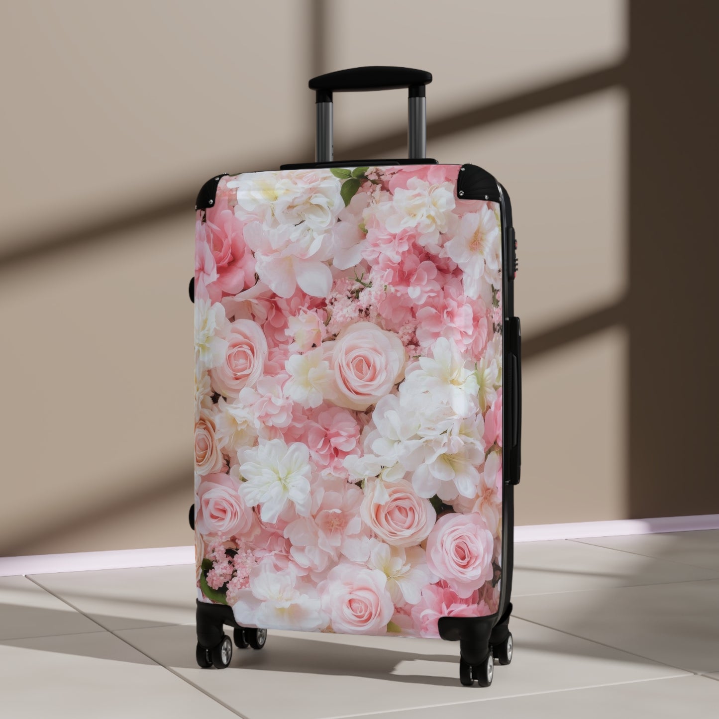 Nature Flowers Floral Border Pastel Art Carry-On Suitcase - Stylish Luggage for Travelers