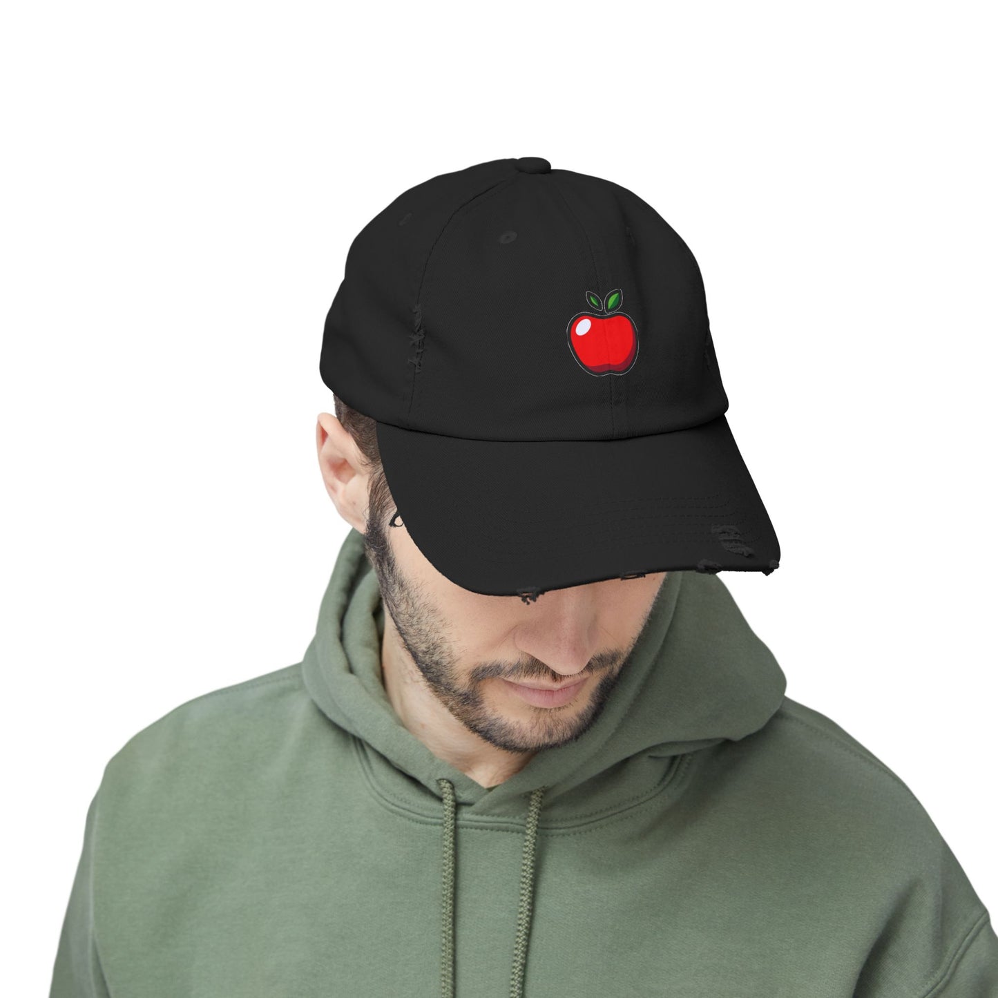Apple Vintage Distressed Dad Hat Unisex Adjustable Cotton Twill Baseball Cap for Casual Everyday Wear