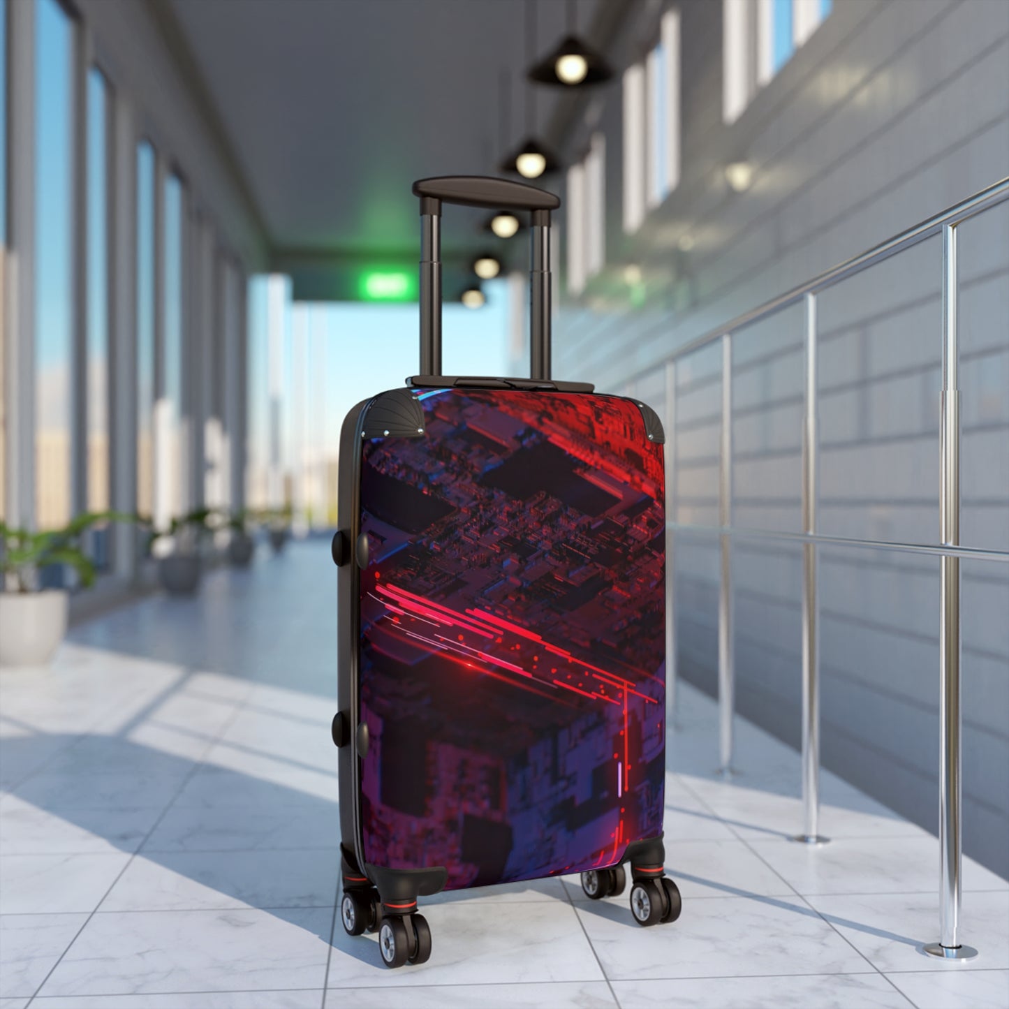 Abstract Cube Art Carry-On Suitcase - Stylish Luggage for Travelers