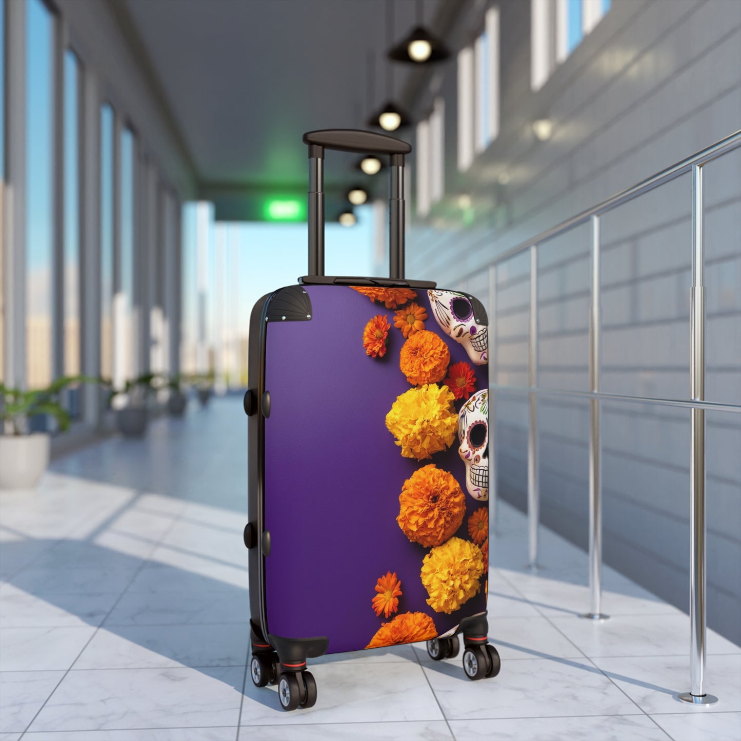 Nature Flowers Floral Skull Art Carry-On Suitcase - Stylish Luggage for Travelers