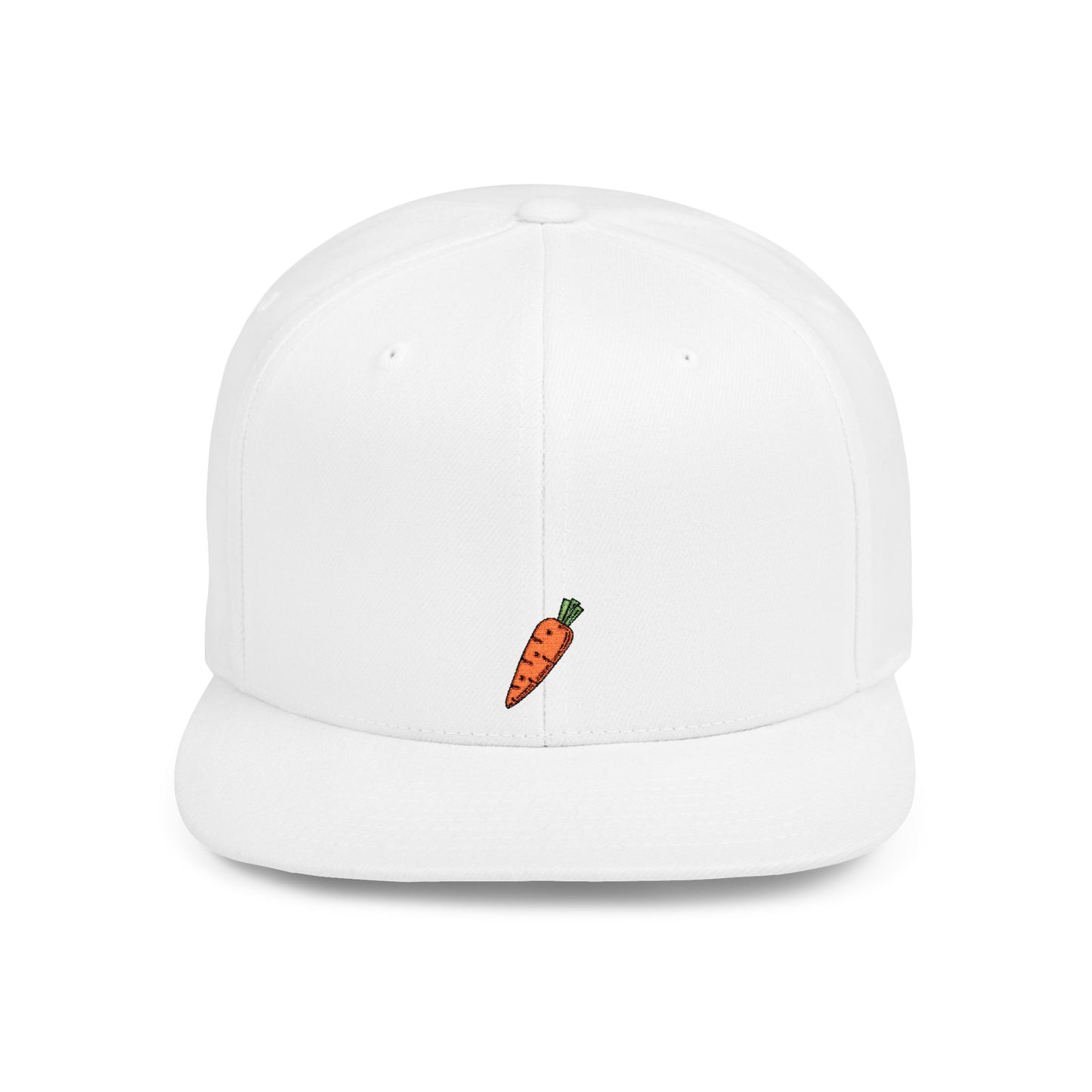 Icons Embroidered Carrot Flat Bill Snapback – Lightweight, Custom Fit, Premium Quality