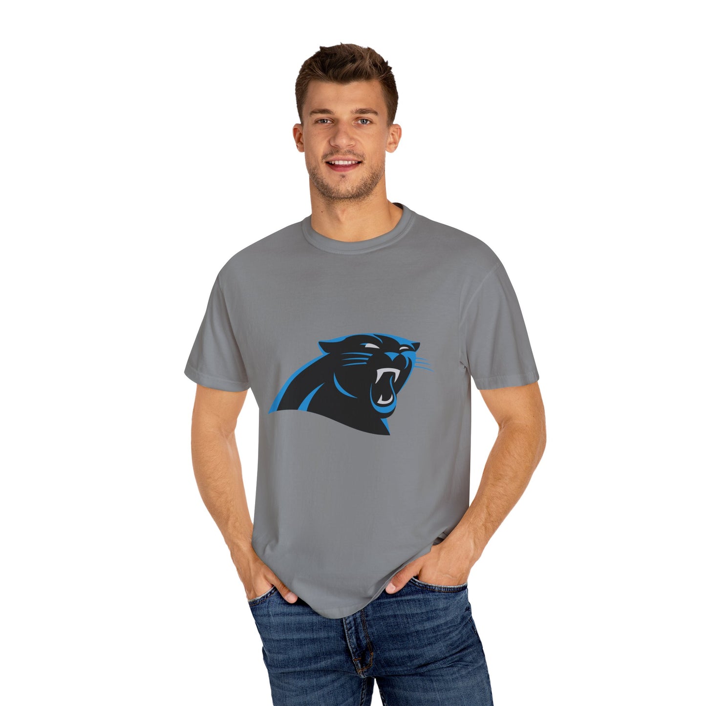 Carolina Panthers Go Panthers Garment-Dyed T-Shirt – Premium Cotton Tee for Customization