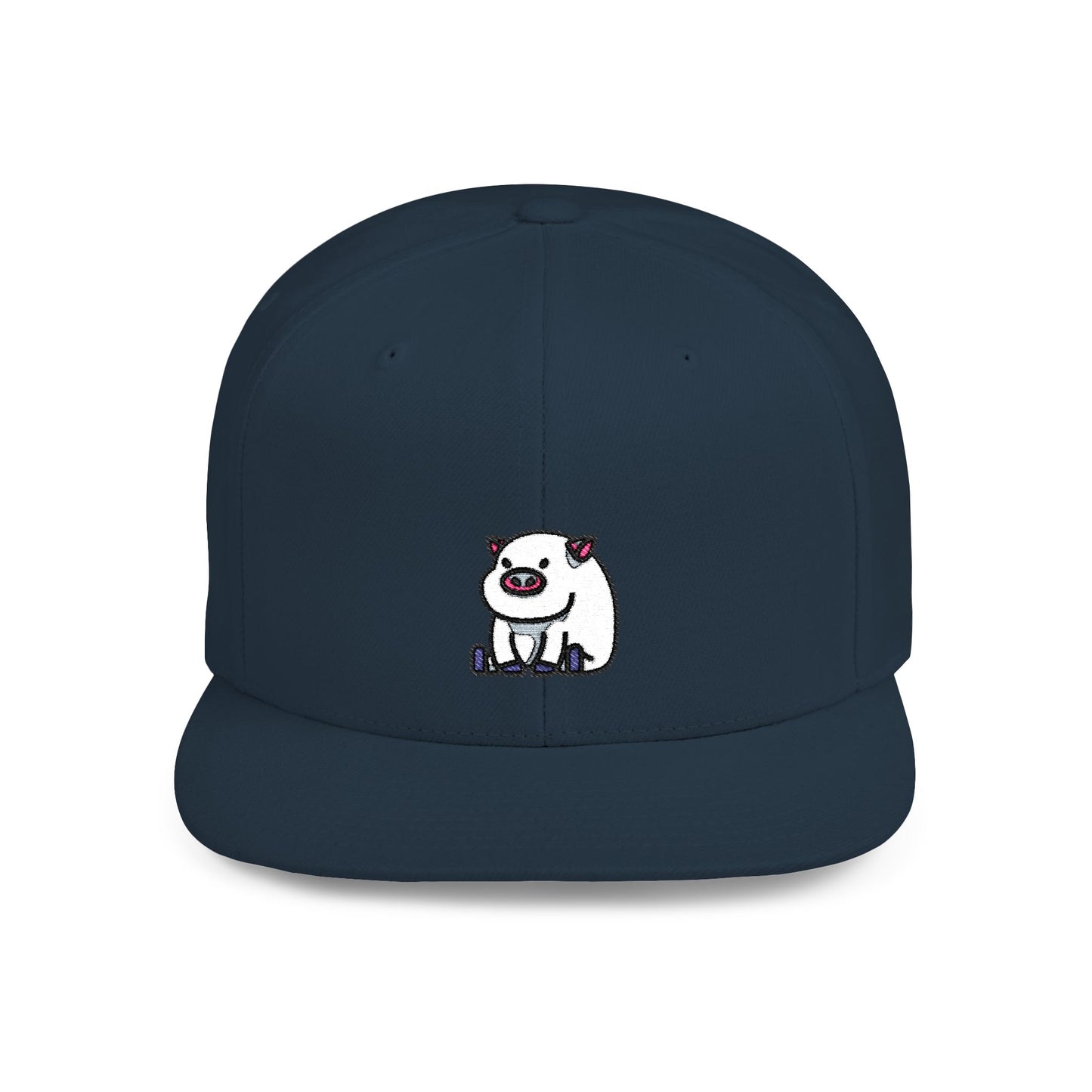 Icons Embroidered Pig Flat Bill Snapback – Lightweight, Custom Fit, Premium Quality