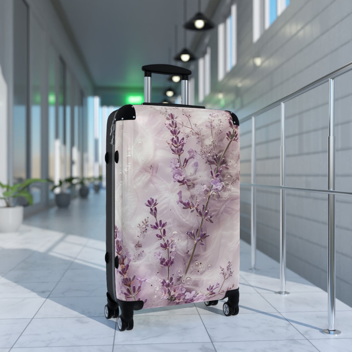 Nature Flowers Floral Animated Mauve Art Carry-On Suitcase - Stylish Luggage for Travelers