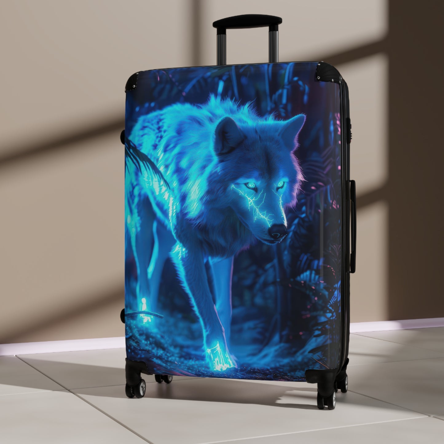Animals Wolf Glowing Art Carry-On Suitcase - Stylish Luggage for Travelers