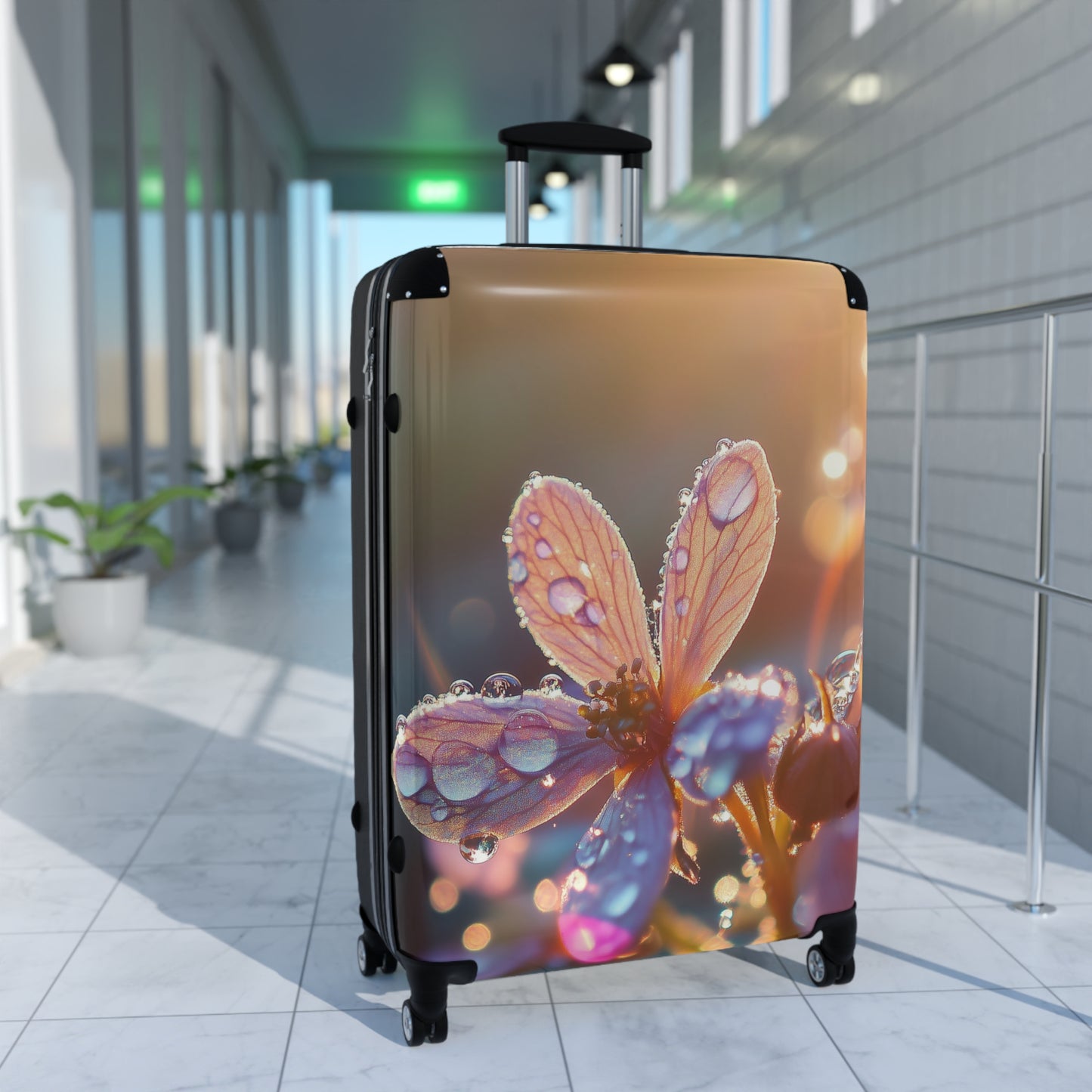 Nature Flowers Floral Sunshine Dewdrop Art Carry-On Suitcase - Stylish Luggage for Travelers