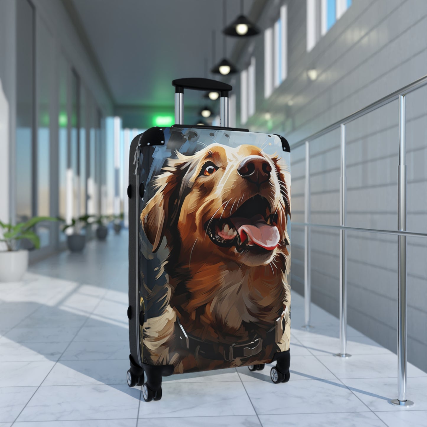 Nature Flowers Floral Happy Dog Art Carry-On Suitcase - Stylish Luggage for Travelers