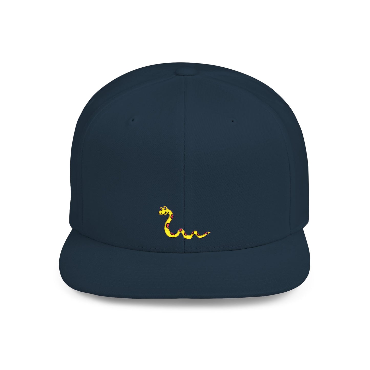 Icons Embroidered Snake Yellow Flat Bill Snapback – Lightweight, Custom Fit, Premium Quality