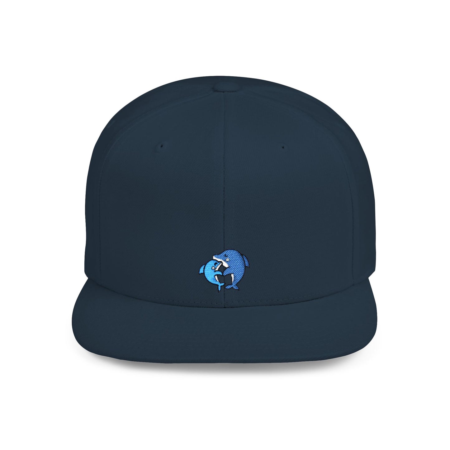 Icons Embroidered Dolphin Couple Flat Bill Snapback – Lightweight, Custom Fit, Premium Quality