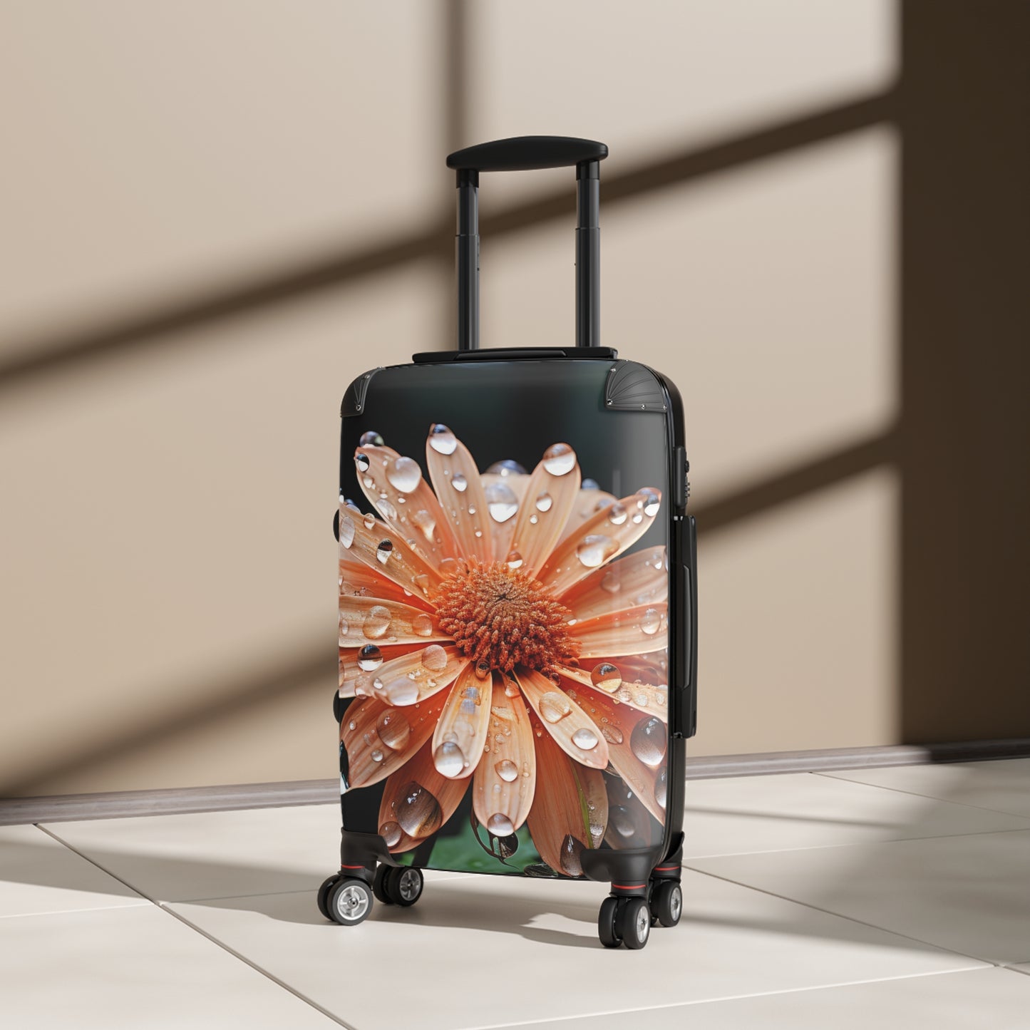 Nature Flowers Floral Dew Drops on Flower Art Carry-On Suitcase - Stylish Luggage for Travelers