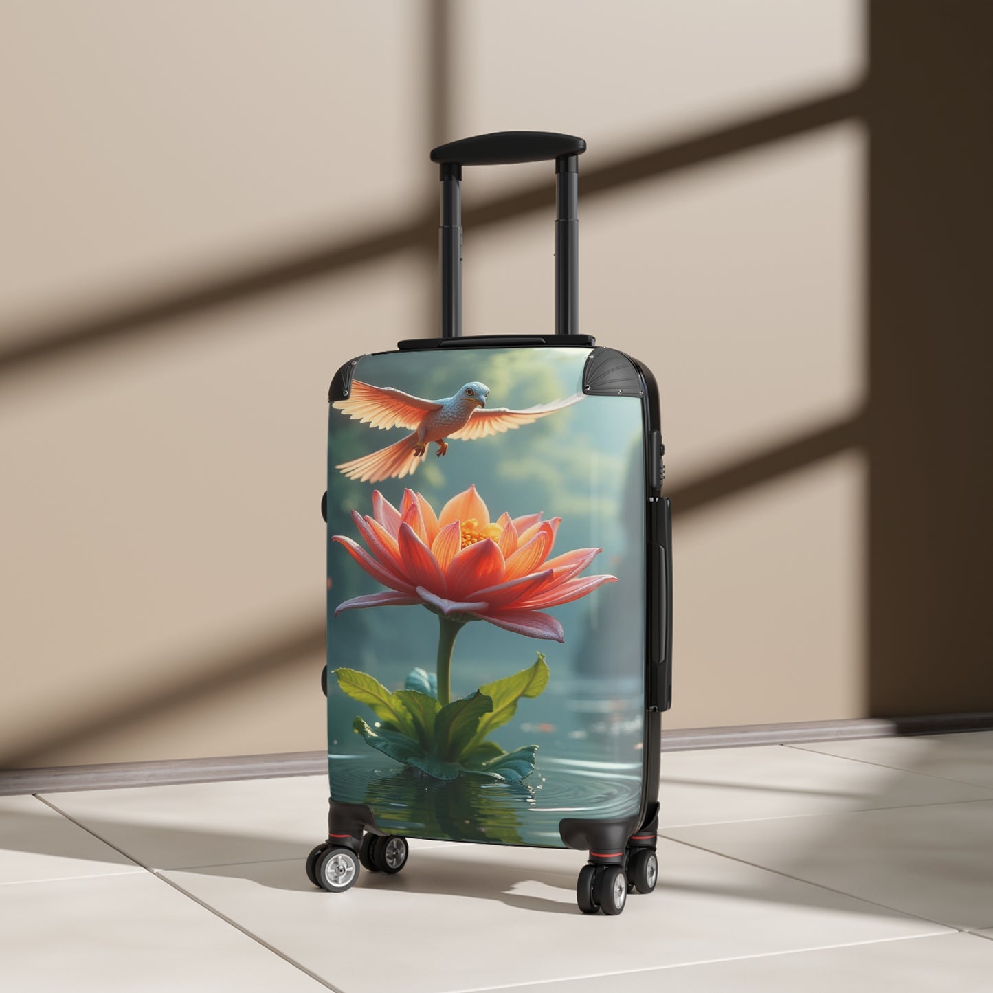 Nature Flowers Floral Bird Kissed Art Carry-On Suitcase - Stylish Luggage for Travelers