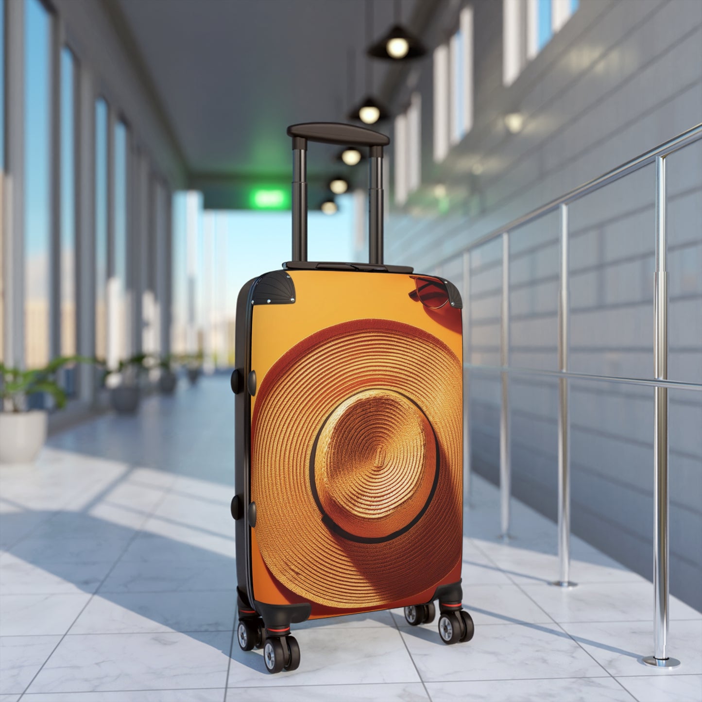 Nature Summer Essentials Straw Hat Carry-On Suitcase - Stylish Luggage for Travelers