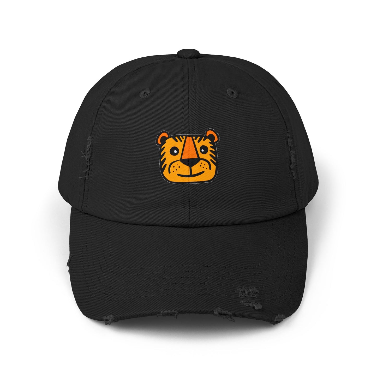 Tiger Vintage Distressed Dad Hat Unisex Adjustable Cotton Twill Baseball Cap for Casual Everyday Wear