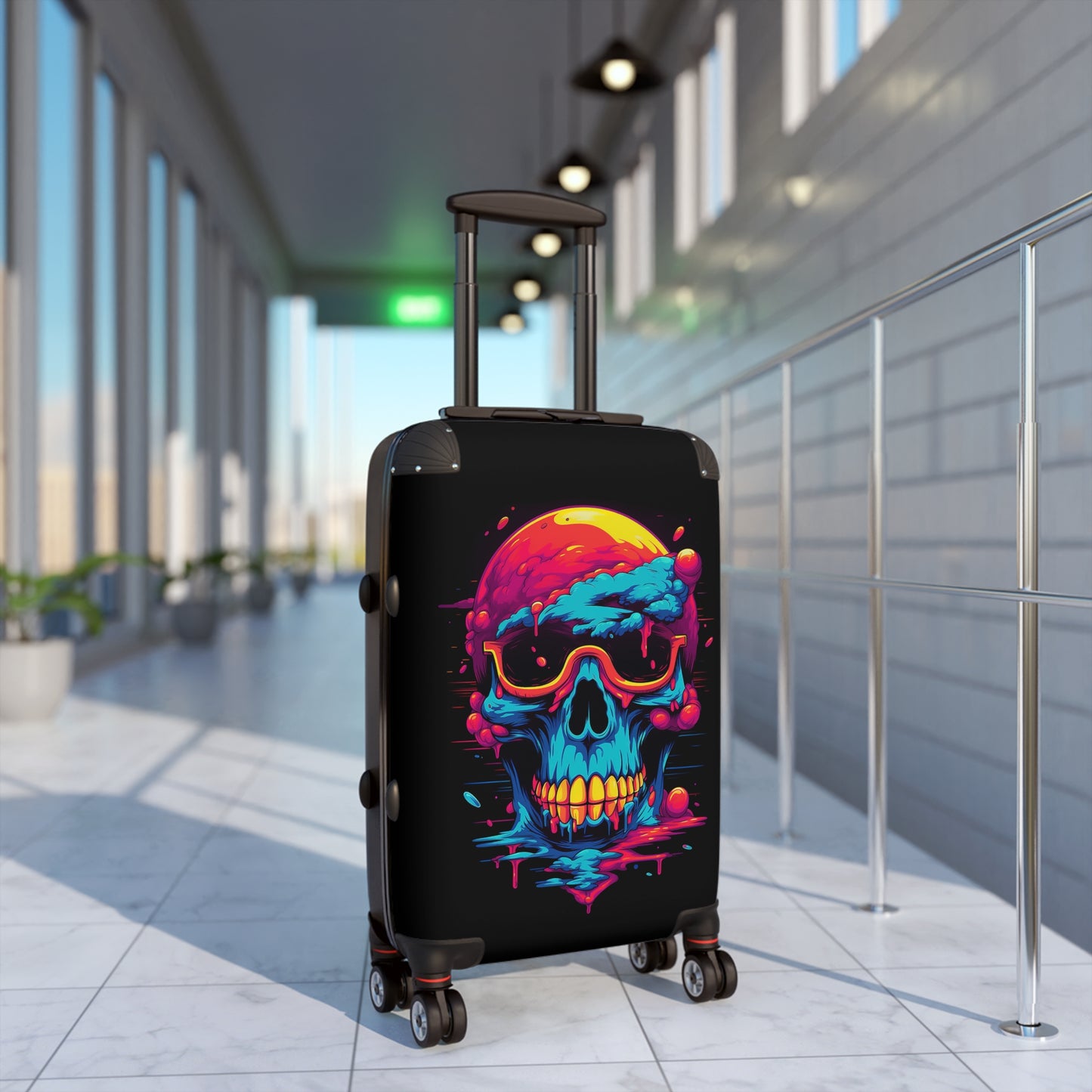 Abstract Skull Colorful Carry-On Suitcase - Stylish Luggage for Travelers