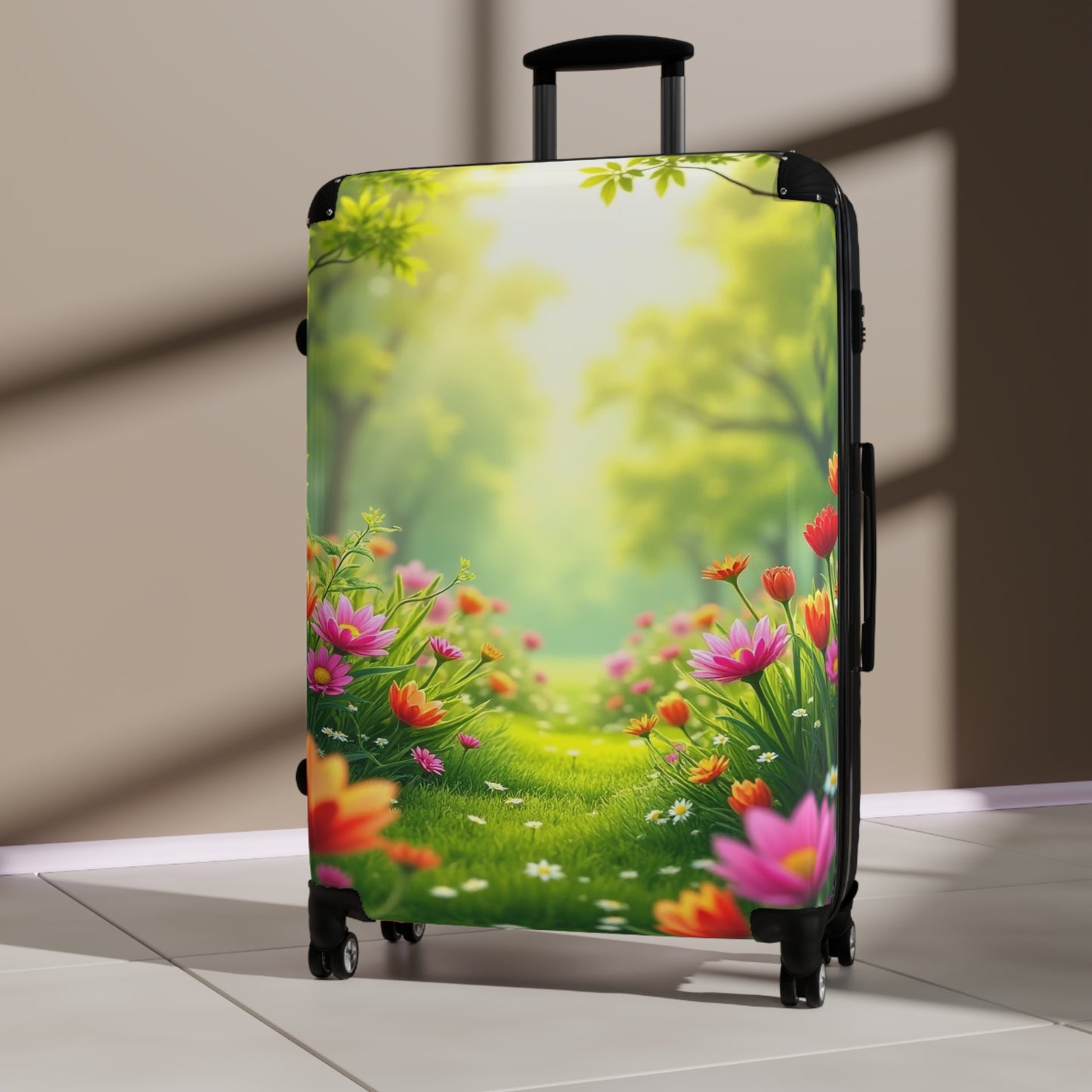 Nature Flowers Floral Field Art Carry-On Suitcase - Stylish Luggage for Travelers