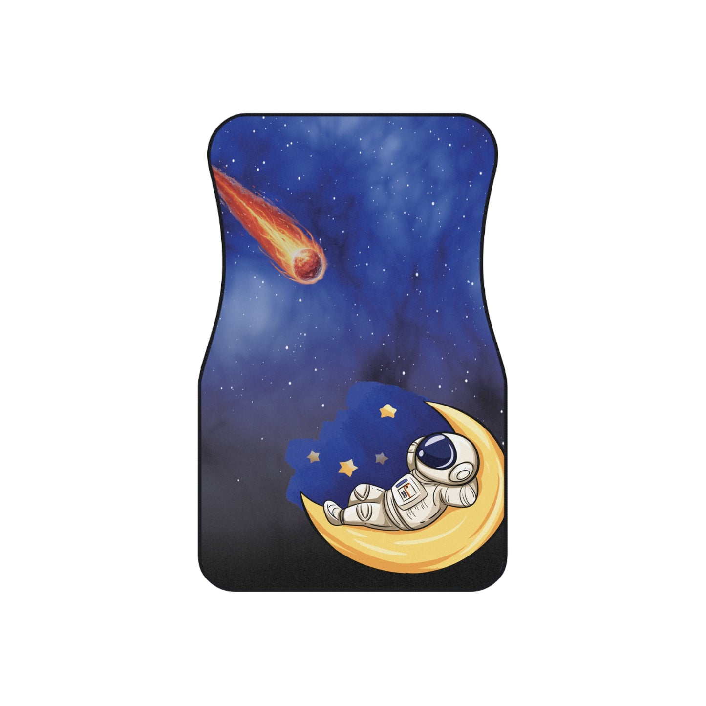 Space Astronaut Relaxing Car Floor Mats – 2-Piece Front Set, Durable & Stylish, Universal Fit