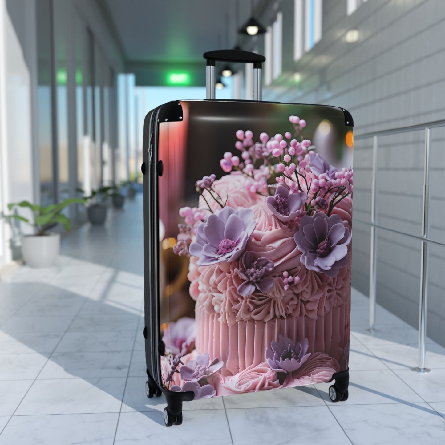 Nature Flowers Floral Purple Cake Carry-On Suitcase - Stylish Luggage for Travelers
