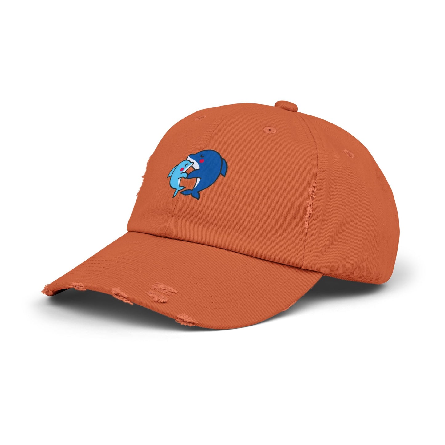 Dolphin Couple Vintage Distressed Dad Hat Unisex Adjustable Cotton Twill Baseball Cap for Casual Everyday Wear