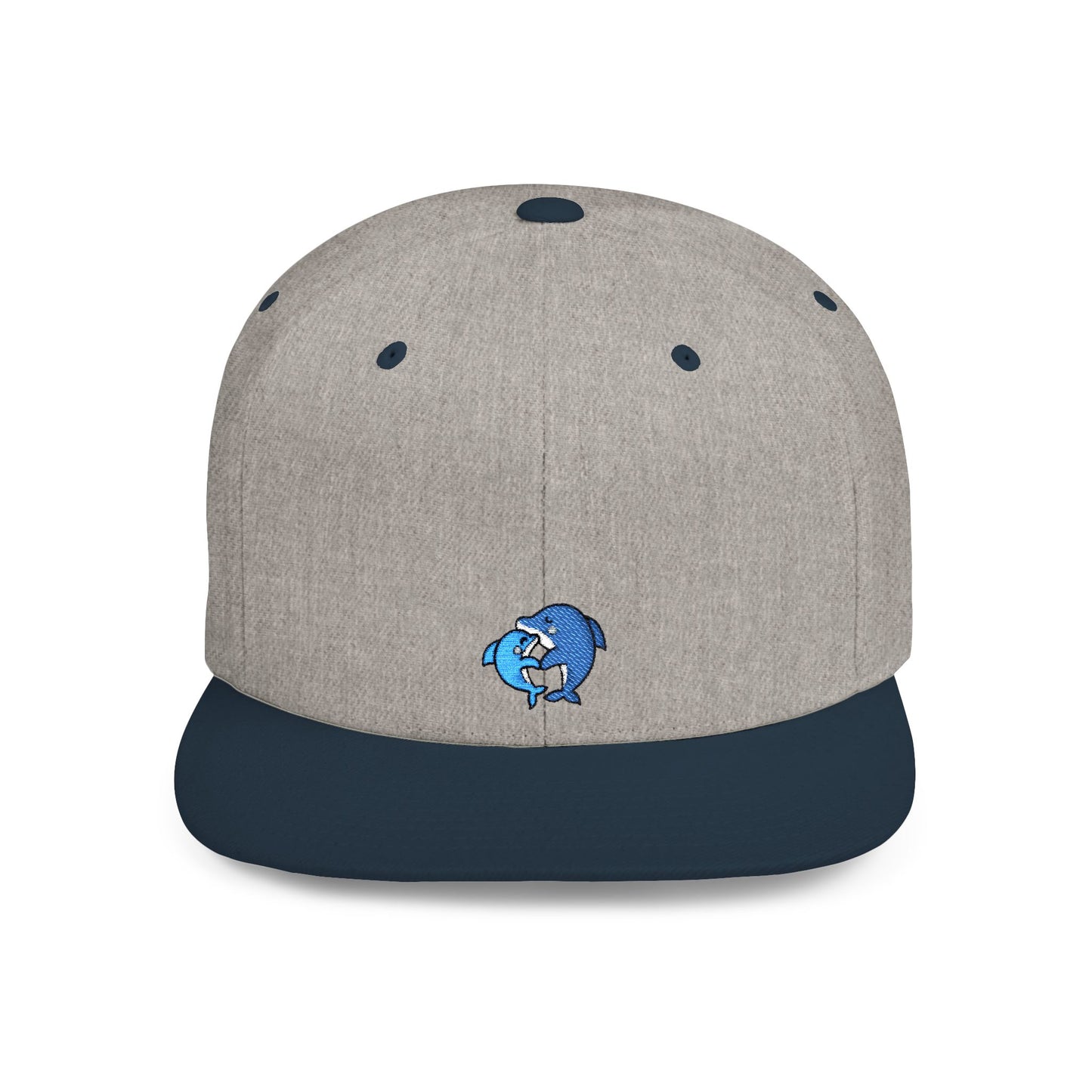 Icons Embroidered Dolphin Couple Flat Bill Snapback – Lightweight, Custom Fit, Premium Quality