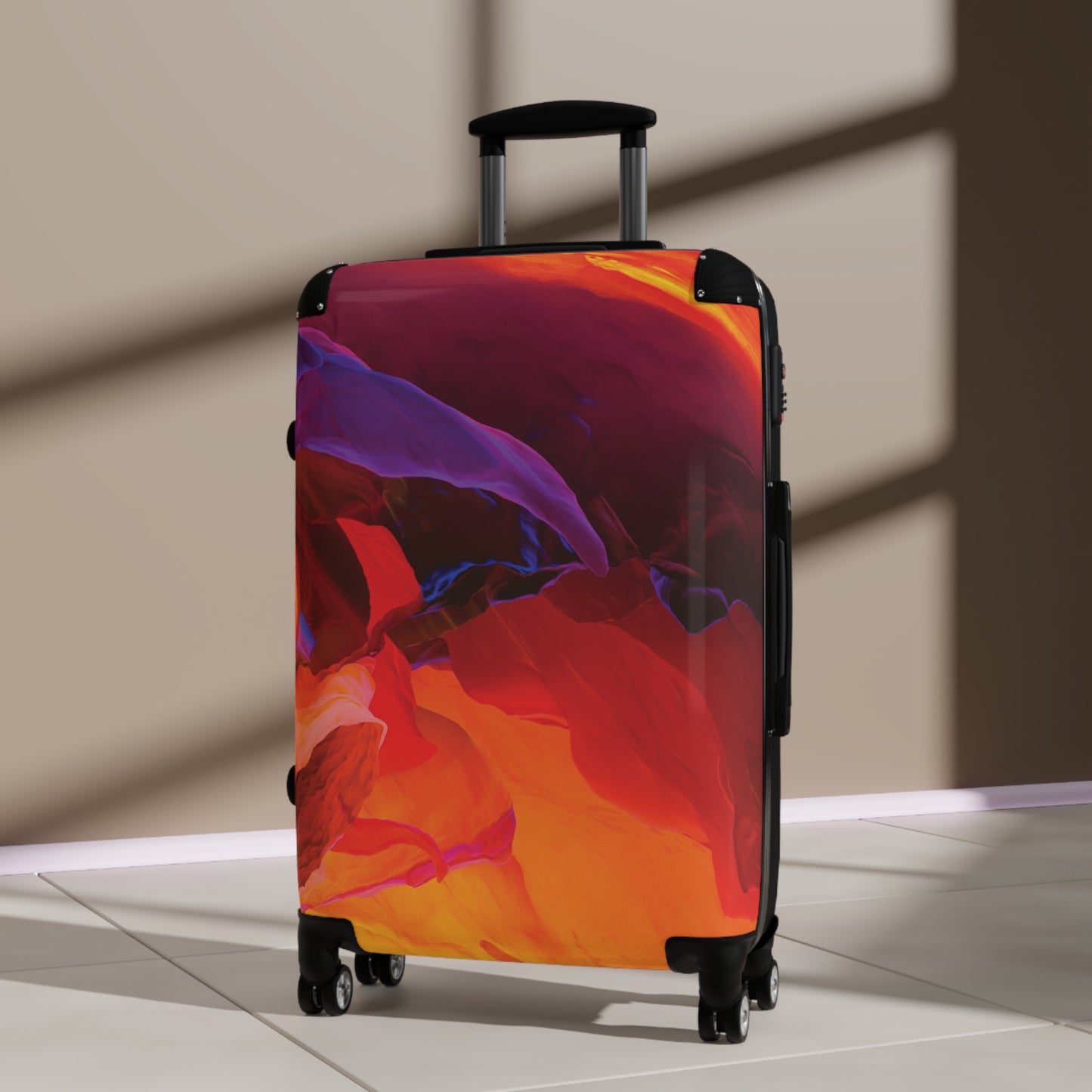 Abstract Colorful Digital Art Carry-On Suitcase - Stylish Luggage for Travelers