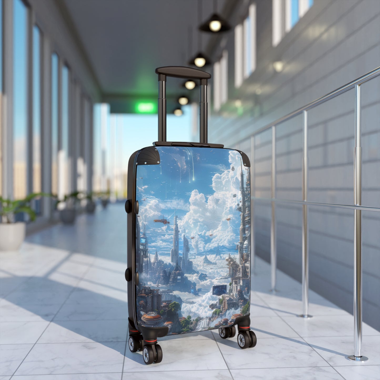 Nature Futuristic Cityscape Art Carry-On Suitcase - Stylish Luggage for Travelers