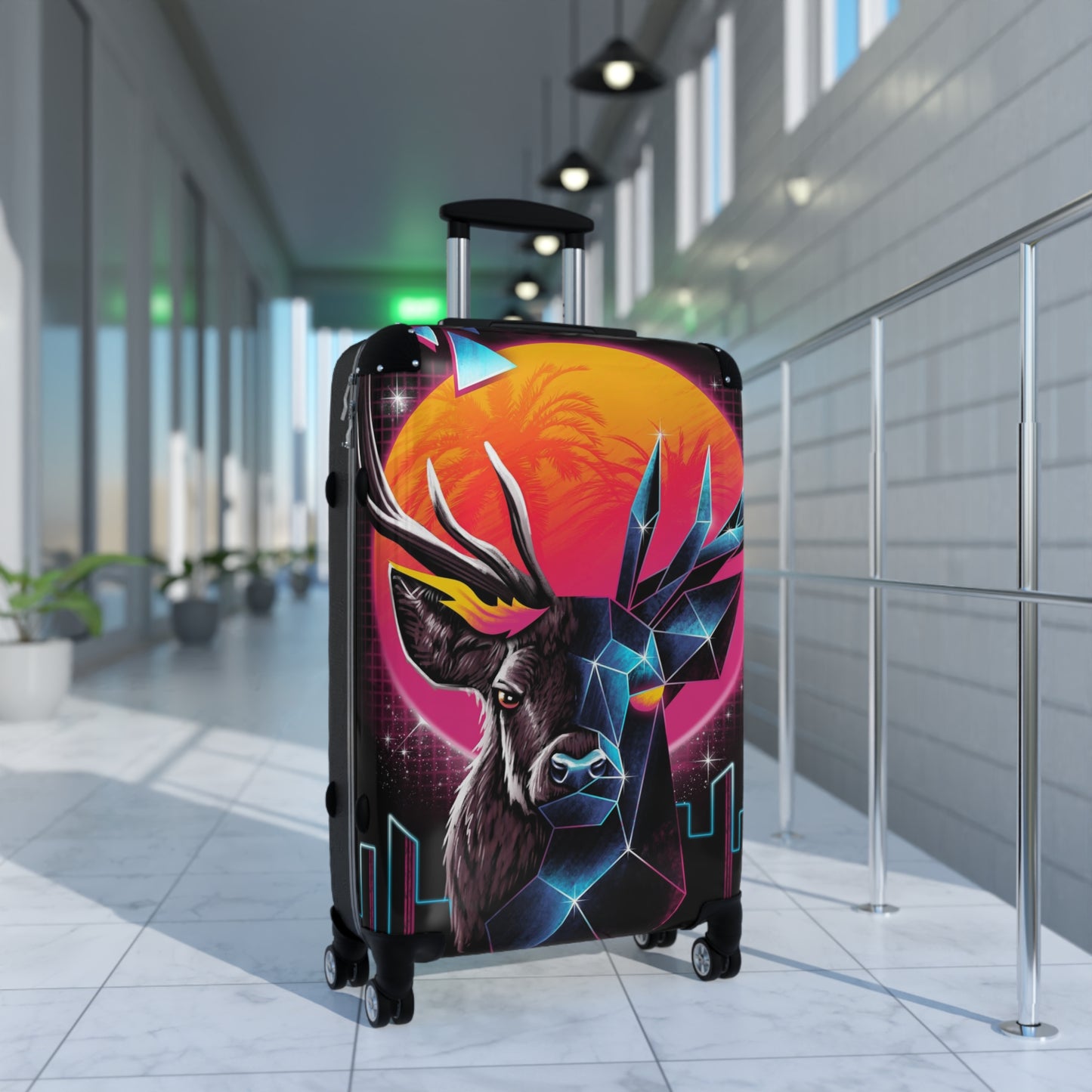 Abstract Deer Digital Art Carry-On Suitcase - Stylish Luggage for Travelers