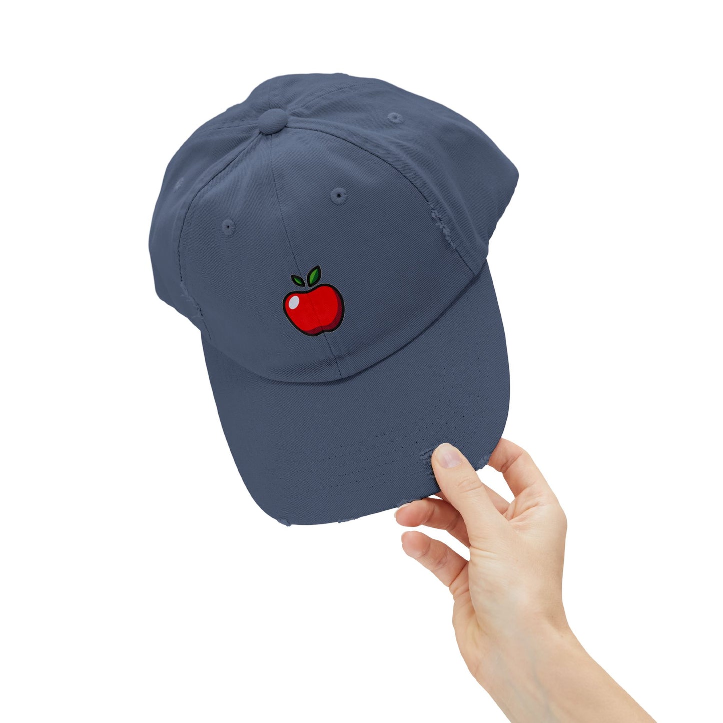Apple Vintage Distressed Dad Hat Unisex Adjustable Cotton Twill Baseball Cap for Casual Everyday Wear
