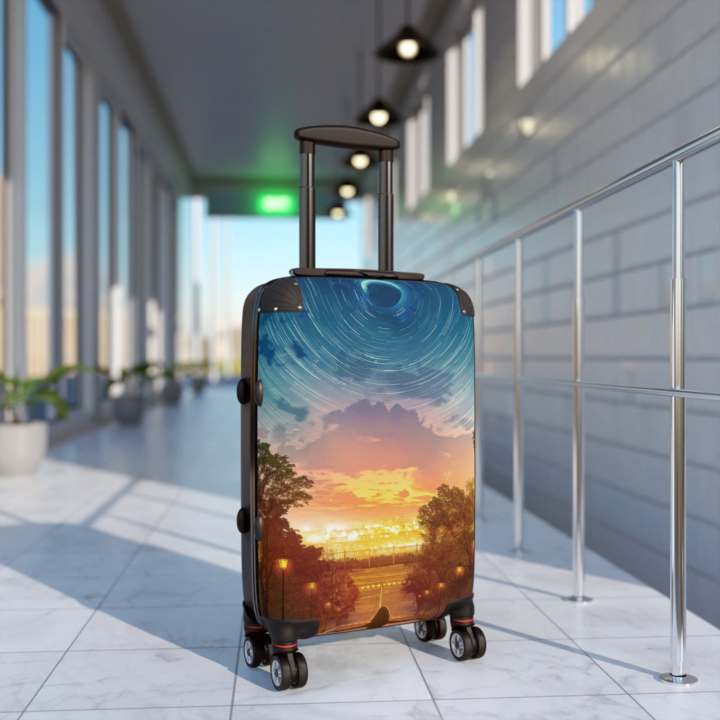 Art Moon Star Trails Carry-On Suitcase - Stylish Luggage for Travelers